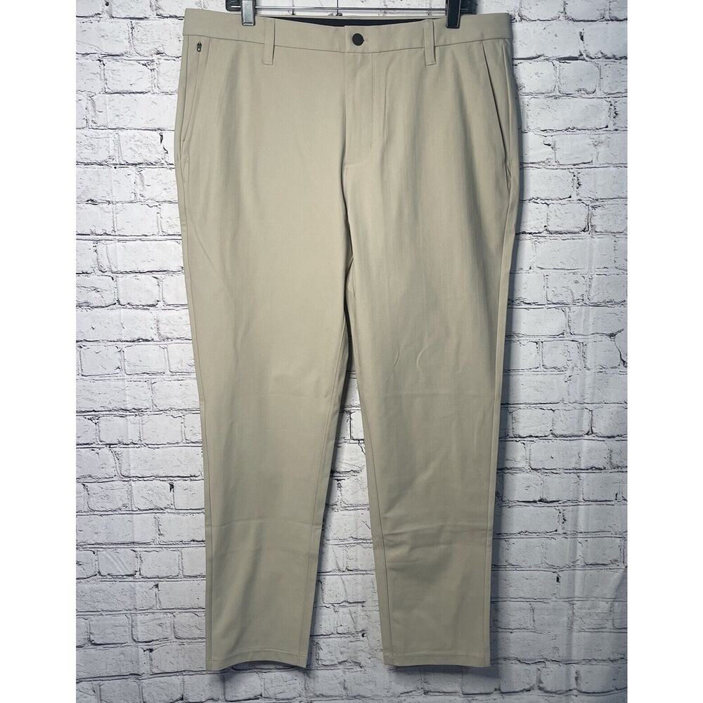 7 Diamonds Pants Mens 36 x 30 Infinity Chino Beige Performance Golf